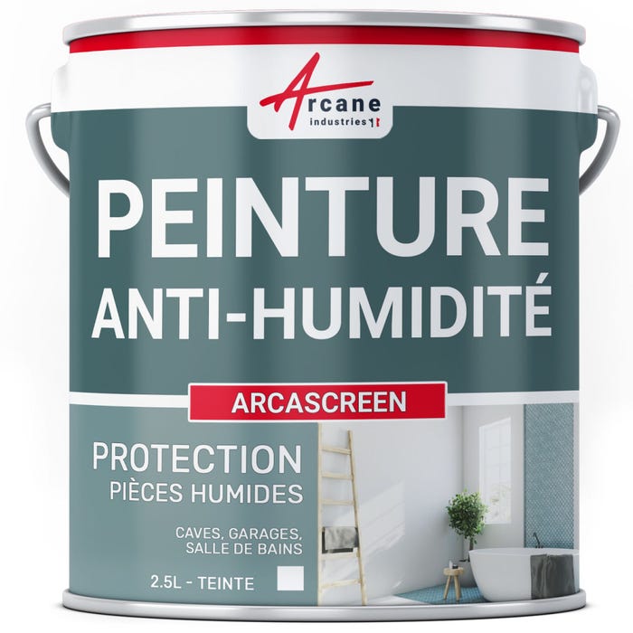 Peinture anti humidité mur humide salle de bain - ARCASCREEN - 2.5 L (jusqu'à 10 m²)-ARCANE INDUSTRIES