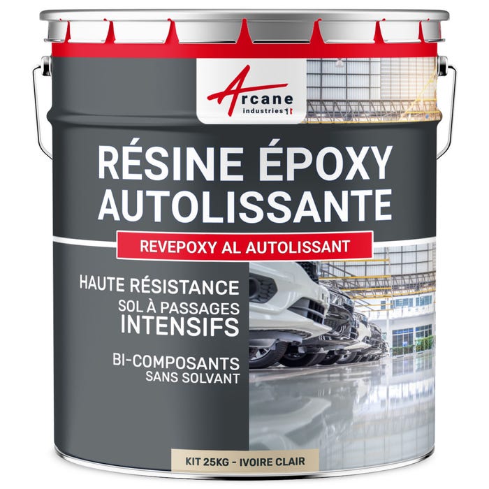 Résine epoxy autolissante sols - REVEPOXY AL Ivoire Claire - RAL 1015 - 25 kgARCANE INDUSTRIES