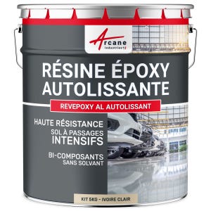 Résine Epoxy Autolissante Sols - Revepoxy Al Ivoire Claire - Ral 1015 - 5 Kg - Arcane Industries