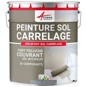 Peinture Résine Sol Carrelage - ARCAPOXY SOL CARRELAGE - 2.5 kg (jusqu'à 12.5 m² en 2 couches) - Gris Argent - RAL 7001 - ARCANE INDUSTRIES