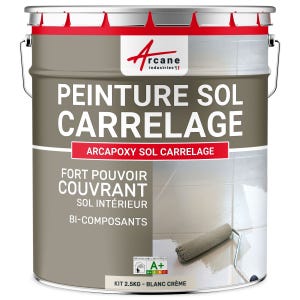Peinture Résine Sol Carrelage - ARCAPOXY SOL CARRELAGE - 1 kg (jusqu'à 5 m² en 2 couches) - Blanc Cassé - Crème - RAL 9001 - ARCANE INDUSTRIES