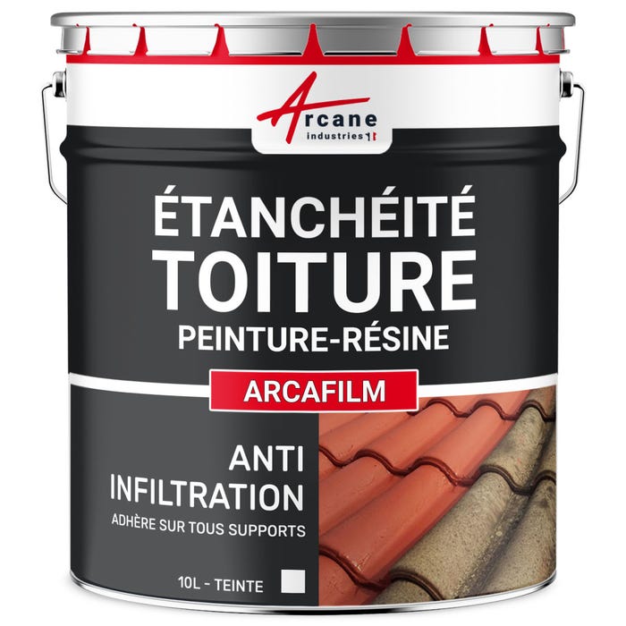 Résine étanchéité Coloré - Revêtement Pour Toiture Et Tuile : Arcafilm Blanc - 10 L - Arcane Industries