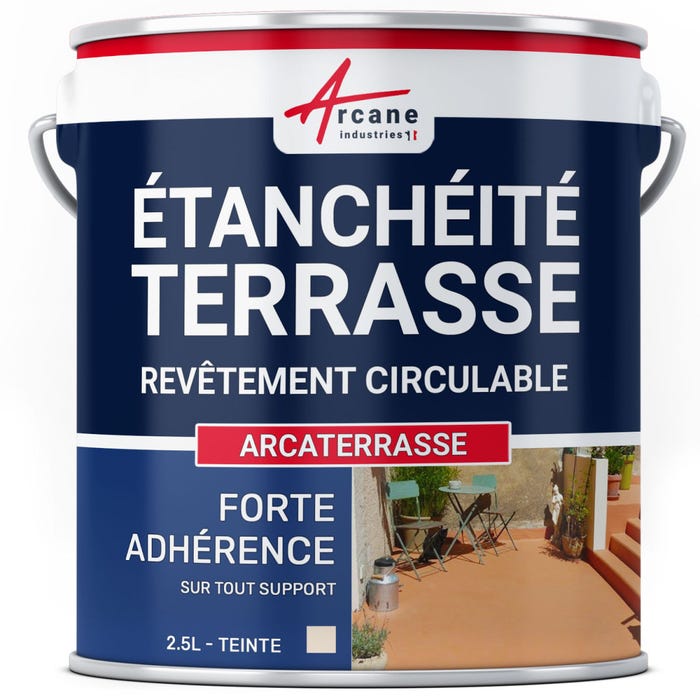 Résine Etanchéité Terrasse Circulable - Peinture Colorée - ARCATERRASSE - 2.5 L - Sable - ARCANE INDUSTRIES