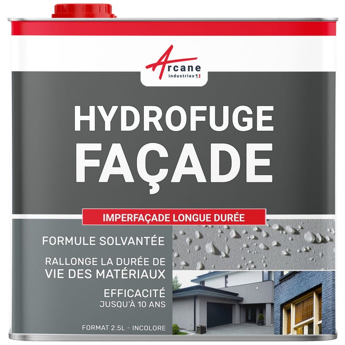 Hydrofuge façade solvanté imperméabilisant mur, crépi - IMPERFACADE - 2.5 L (jusqu'à 12.5 m²) - - ARCANE INDUSTRIES