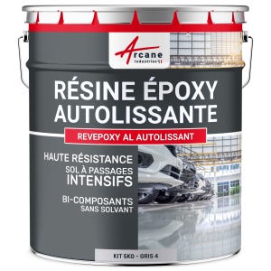 Résine Epoxy Autolissante Sols - Revepoxy Al Gris 4 - Ral 7047 - 5 Kg - Arcane Industries
