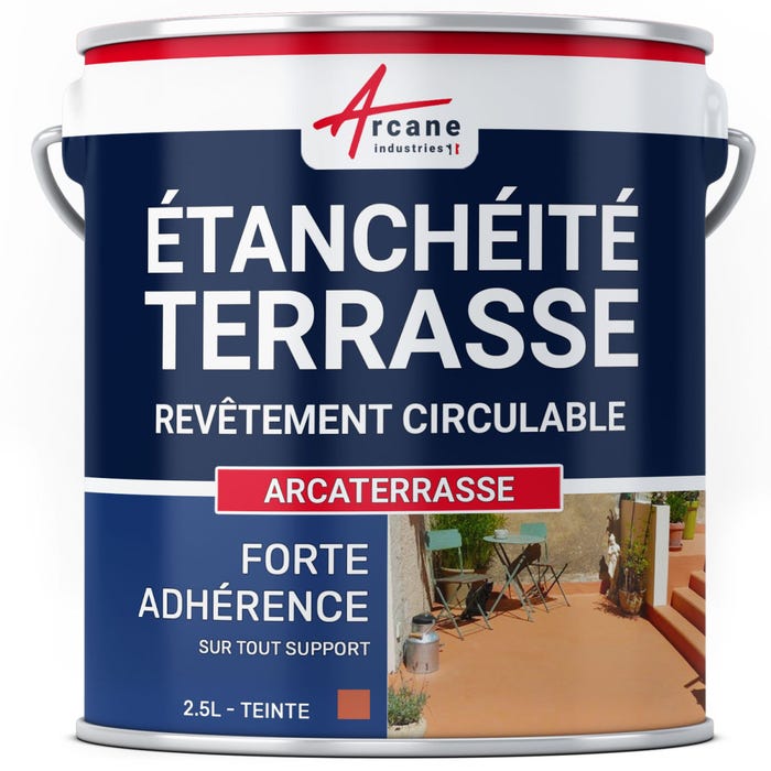 Résine Etanchéité Terrasse Circulable - Peinture Colorée - ARCATERRASSE - 2.5 L - Tuile - ARCANE INDUSTRIES