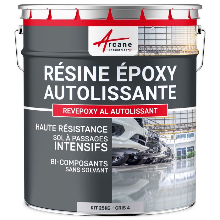 Résine Epoxy Autolissante Sols - Revepoxy Al Gris 4 - Ral 7047 - 25 Kg - Arcane Industries