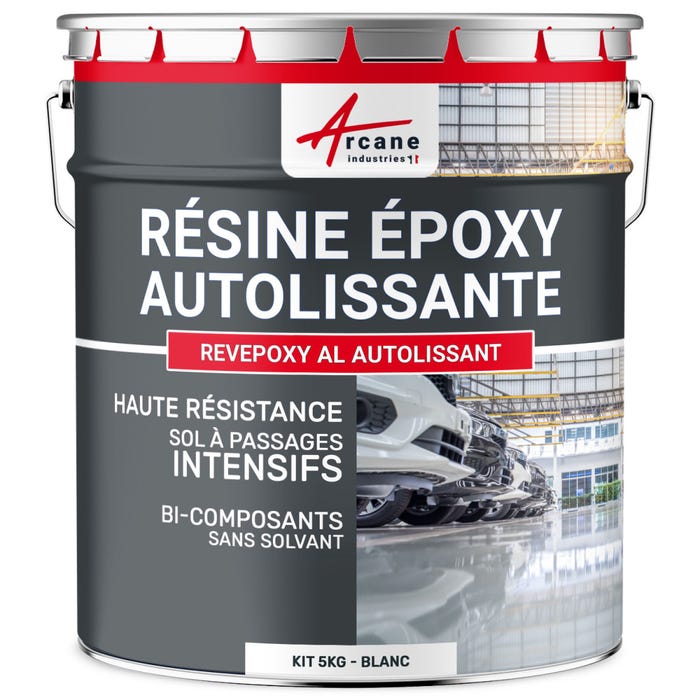 Résine Epoxy Autolissante Sols - Revepoxy Al Blanc - 5 Kg - Arcane Industries