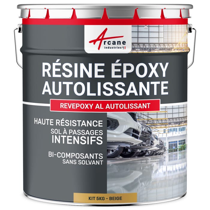 Résine Epoxy Autolissante Sols - Revepoxy Al Beige - Ral 1001 - 25 Kg - Arcane Industries