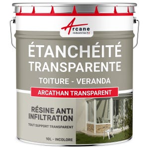 étanchéité Transparente Véranda Tuile Verre Polycarbonate Peinture Résine - 10 L - Arcane Industries
