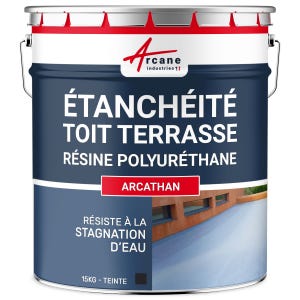 Etancheite Toiture Terrasse Plate - Résine Pu Haute Performance - Arcathan Ardoise - 15 Kg - Arcane Industries