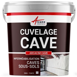 Enduit de cuvelage hydrofuge - Étanchéité cave sous-sol garage - ARCACIM CAVE - 25 kg - Gris - ARCANE INDUSTRIES