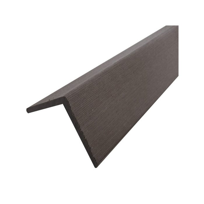 Profil d'angle bois composite pour bardage Gris anthracite, E : 6 cm, l : 6 cm, L : 200 cm