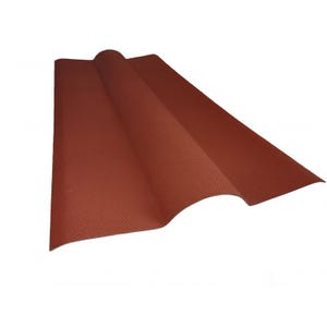 Faîtière bitumée pour toiture ondulée L 1 m / l 44 cm Rouge, E : 0.1cm, l : 44 cm, L : 1 m