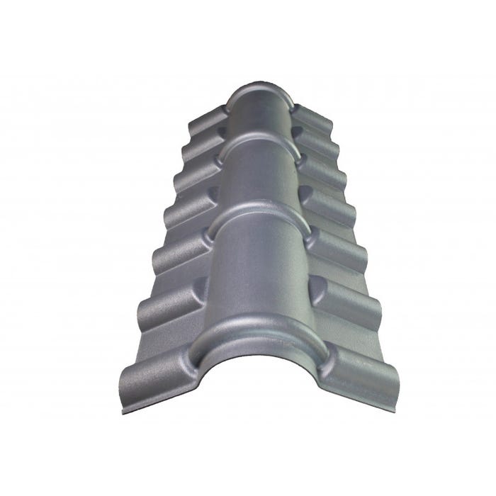 Faîtière PVC pour toiture imitation tuile mini Gris anthracite, L : 104 cm