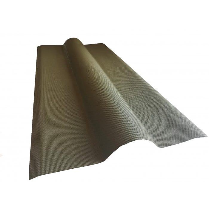 Faîtière bitumée pour toiture ondulée L 1 m / l 44 cm Vert, E : 0.1cm, l : 44 cm, L : 1 m