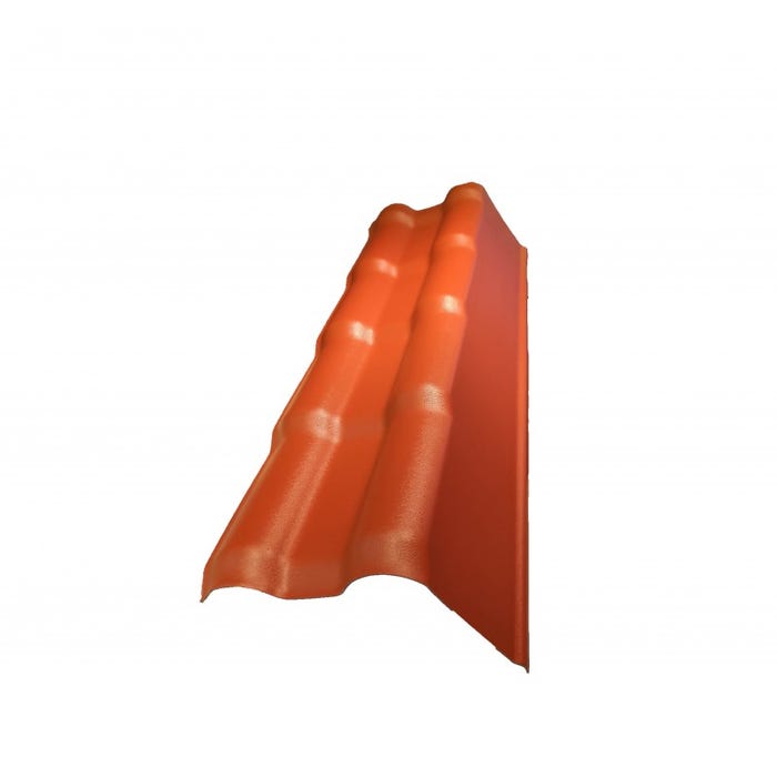 Profil de rive partie droite pour toiture PVC mini 94 x 37,5 cm Terre cuite, l : 37,5 cm, L : 94 cm