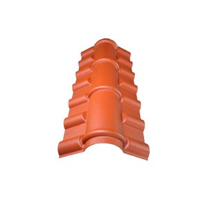 Faîtière PVC pour toiture imitation tuile mini Terre cuite, L : 104 cm