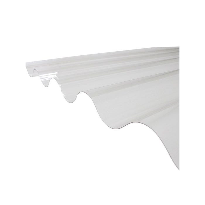 Plaque PVC ondulée (GO 177/51 - grandes ondes) Transparent, l : - 92cm, L : - 3m