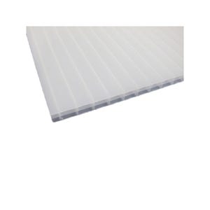 Plaque polycarbonate alvéolaire 16mm Opaline, E : 16 mm, l : 98 cm, L : 2 m