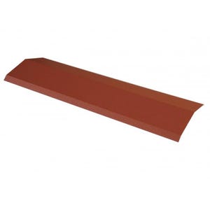 Faîtière 920 mm pour panneau tuile facile en acier galvanisé laqué mat Brun rouge mat, L : 920 mm