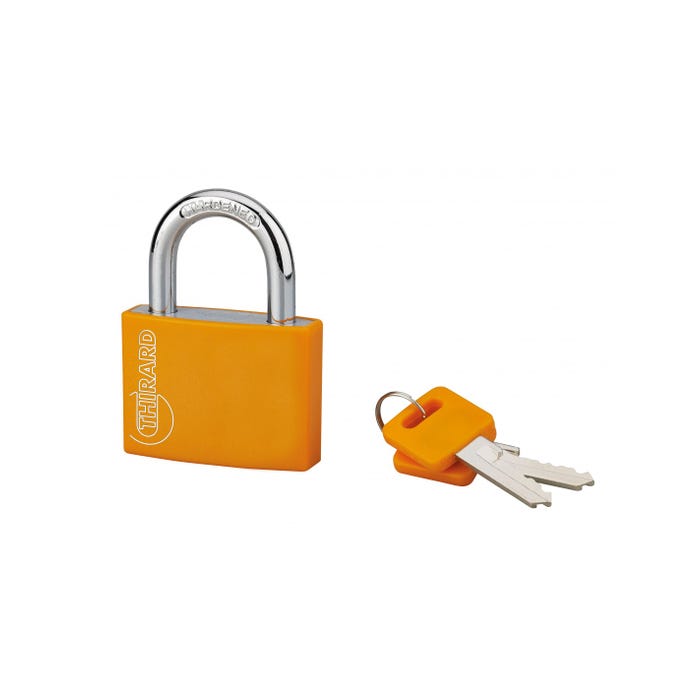 THIRARD - Cadenas à clé TYPE 1 aluminium color 50 mm orange