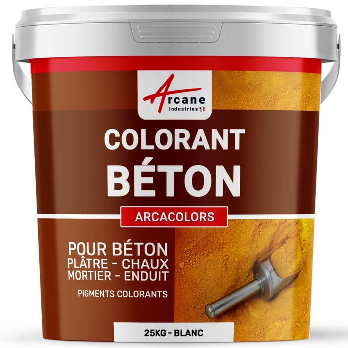 Pigments Colorants Premium pour enduit, béton, mortier, chaux, platre - ARCACOLORS - 25 kg - Blanc - ARCANE INDUSTRIES