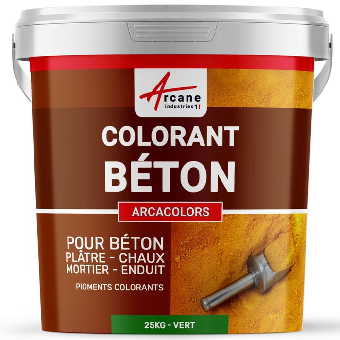 Pigments Colorants Premium pour enduit, béton, mortier, chaux, platre - ARCACOLORS - 25 kg - Vert - ARCANE INDUSTRIES