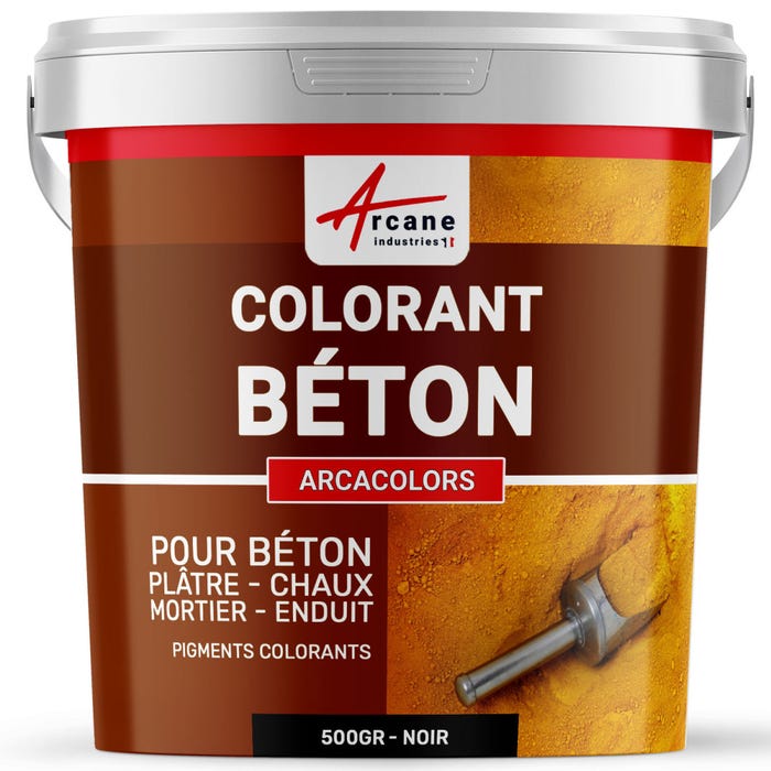 Pigments Colorants Premium pour enduit, béton, mortier, chaux, platre - ARCACOLORS - 500 gr - Noir - ARCANE INDUSTRIES