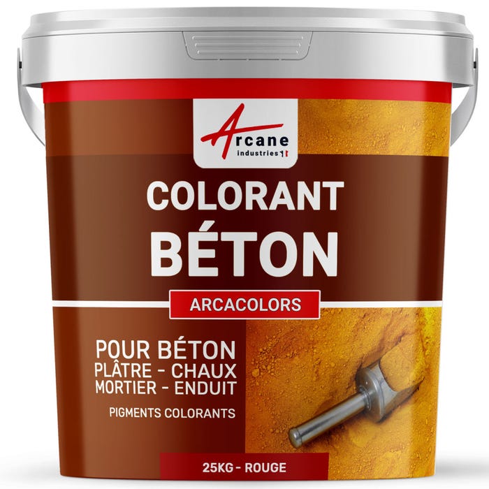 Pigments Colorants Premium pour enduit, béton, mortier, chaux, platre - ARCACOLORS - 25 kg - Rouge - ARCANE INDUSTRIES
