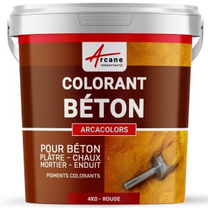 Pigments Colorants Premium pour enduit, béton, mortier, chaux, platre - ARCACOLORS - 4 kg - Rouge - ARCANE INDUSTRIES