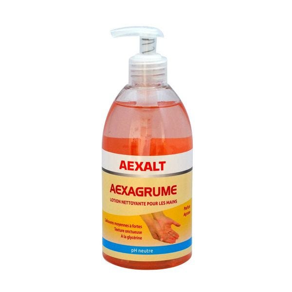 Flacons de 500 ml Lotion nettoyante pour les mains parfum agrume AEXAGRUME Aexalt