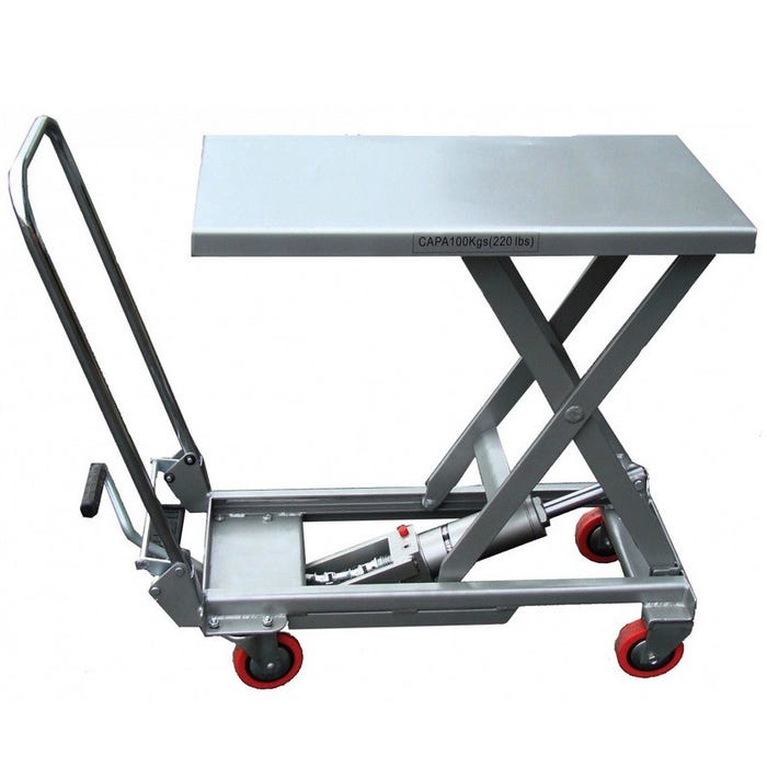 Table élévatrice manuelle aluminium 100Kg BAL100 Stockman