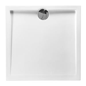 Receveur de douche carré 90 x 90 x 4 cm polybéton blanc - slim