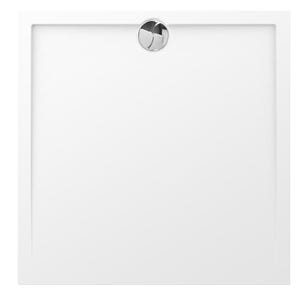 Receveur de douche carré 100 x 100 x 4 cm polybéton blanc - slim