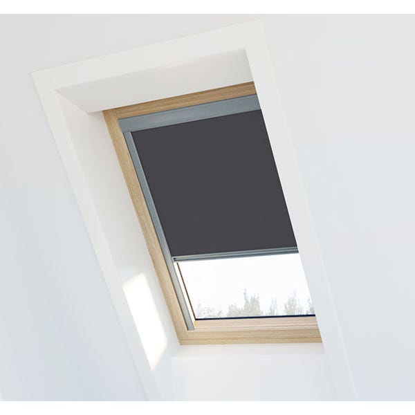 Store Occultant Gris Anthracite Compatible Velux ® Uk04 - Ossature Blanche