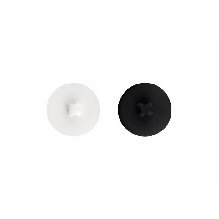 (Boite de 1000) Capuchon blanc et noir pour vis PVC-71 4,8 Noir