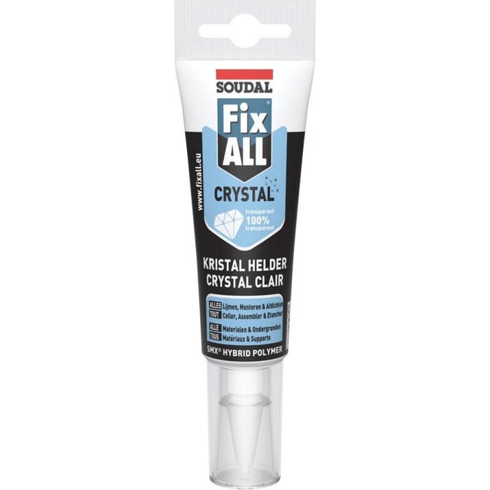 Fix ALL Crystal - Mastic-colle transparent - Soudal - 125 ml