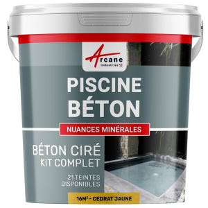 Kit Béton Ciré Piscine Béton - Rénovation et Etanchéité - 16 m² - Cedrat Jaune - ARCANE INDUSTRIES