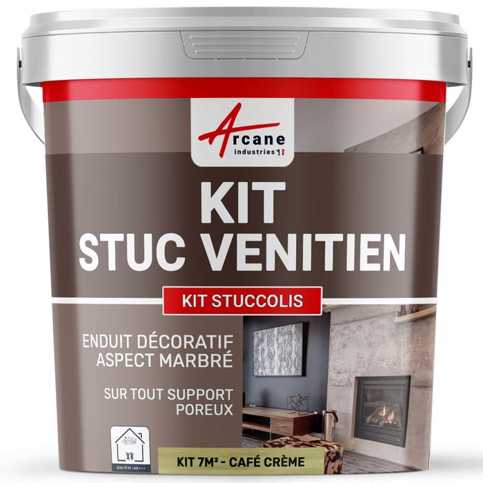 Kit stuc venitien enduit stucco spatulable décoratif - KIT STUCCOLIS Cafe Creme - kit jusqu'à 7 m²ARCANE INDUSTRIES