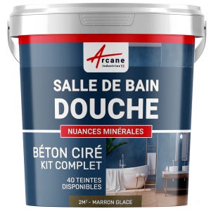 Kit Béton Ciré - Murs Salle De Bains Douche Italienne Marron Glace - 2 M² (en 2 Couches) - Arcane Industries