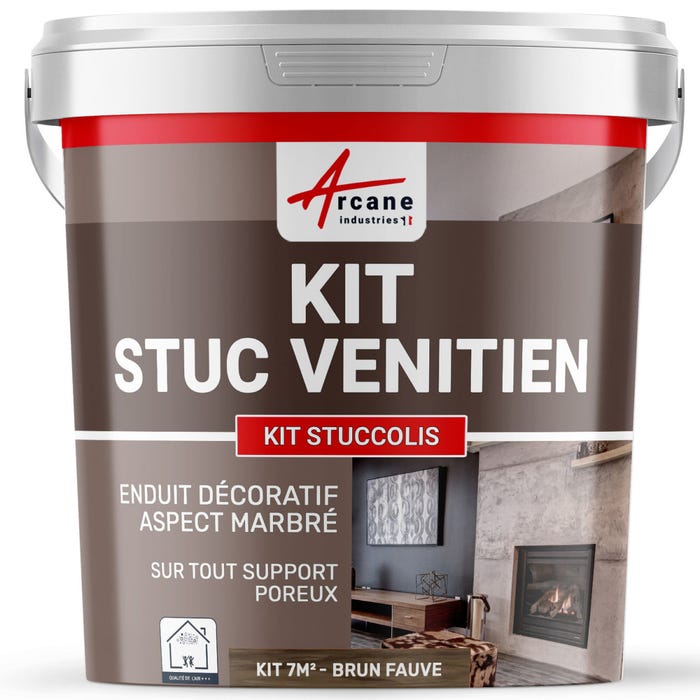 Kit stuc venitien enduit stucco spatulable décoratif - KIT STUCCOLIS Brun Fauve - kit jusqu'à 7 m²ARCANE INDUSTRIES