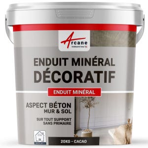 Enduit Minéral Aspect Béton Mur Et Sol - Cacao - 20 Kg - Arcane Industries