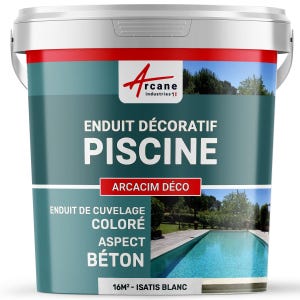 ENDUIT DE CUVELAGE PISCINE FINITION BETON CIRE - ARCACIM DECO - 16 m² - Isatis Blanc - ARCANE INDUSTRIES