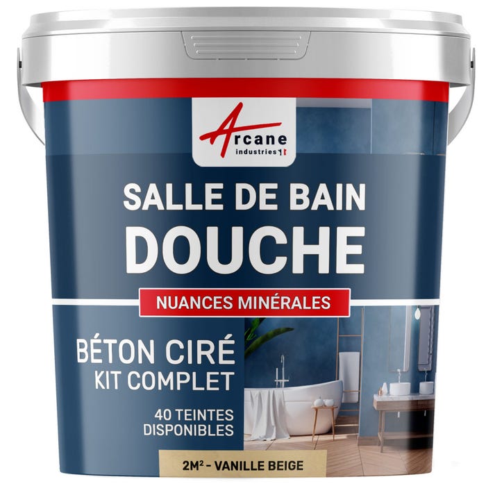 Kit Béton Ciré - Murs Salle De Bains Douche Italienne Vanille Beige - 2 M² (en 2 Couches) - Arcane Industries