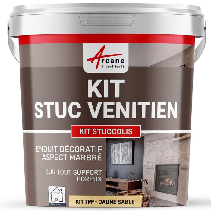 Kit stuc venitien enduit stucco spatulable décoratif - KIT STUCCOLIS Jaune Sable - kit jusqu'à 7 m²ARCANE INDUSTRIES