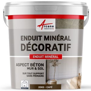 Enduit Minéral Aspect Béton Mur Et Sol - Café - 20 Kg - Arcane Industries