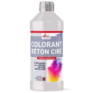 COLORANT POUR BÉTON CIRÉ - 250 ml - Airelles Rouge - ARCANE INDUSTRIES