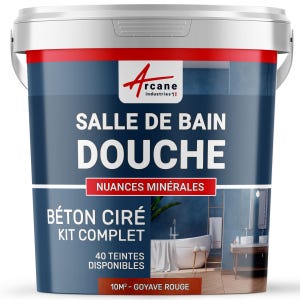 Kit Béton Ciré - Murs Salle De Bains Douche Italienne Goyave Rouge - 10 M² (en 2 Couches) - Arcane Industries