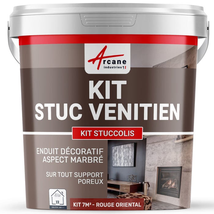 stuc venitien enduit stucco spatulable décoratif - KIT STUCCOLIS Rouge Oriental - kit jusqu'à 7 m²ARCANE INDUSTRIES